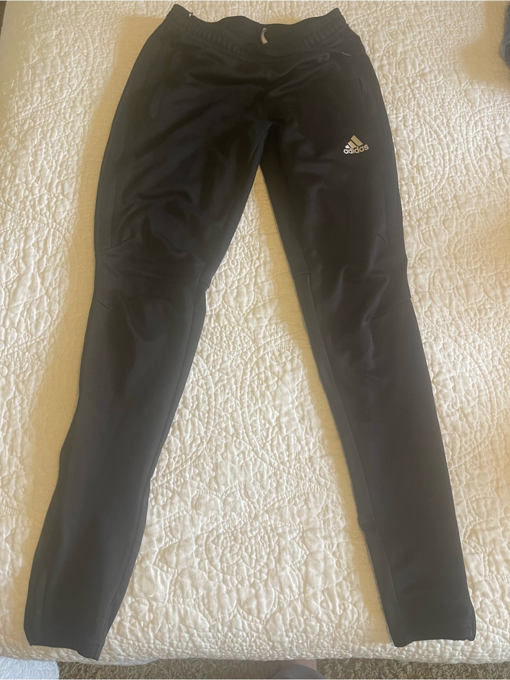 adidas Black Slim Track Joggers with Logo